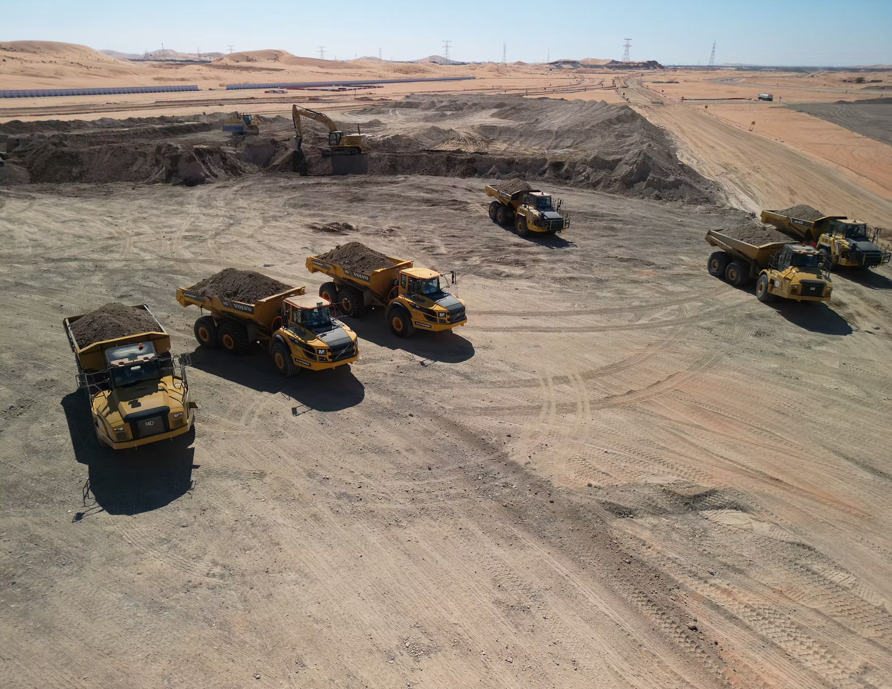 Ohana Development at Al Jurf — aerial view of the coastal villa township site between Dubai and Abu Dhabi